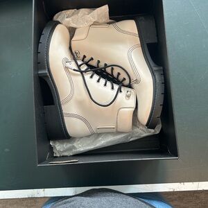 Coach Women’s Off-White Lace-Up Boots